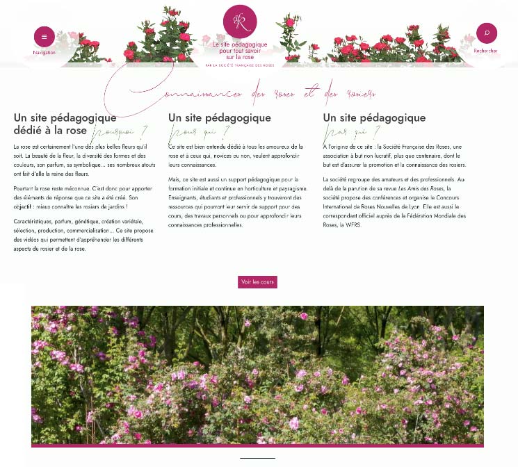 Le site Internet pdagogique pour tout savoir sur la rose et les rosiers